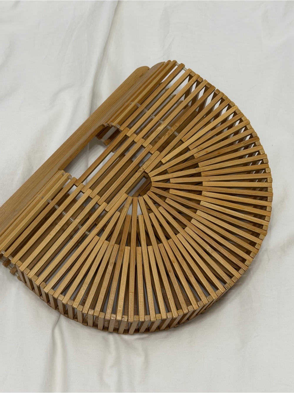 Bamboo Half-Moon Mini Bag — Natural Color
